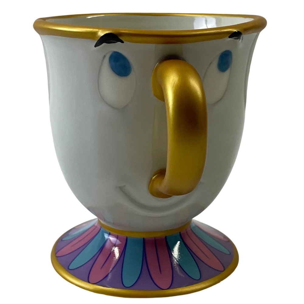 Disney Parks Beauty and the Beast‎ Chip Ceramic Coffee Mug Gold Handle G795-5860
